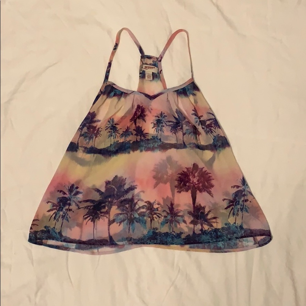 Arizona tank top. Ombré with palm trees